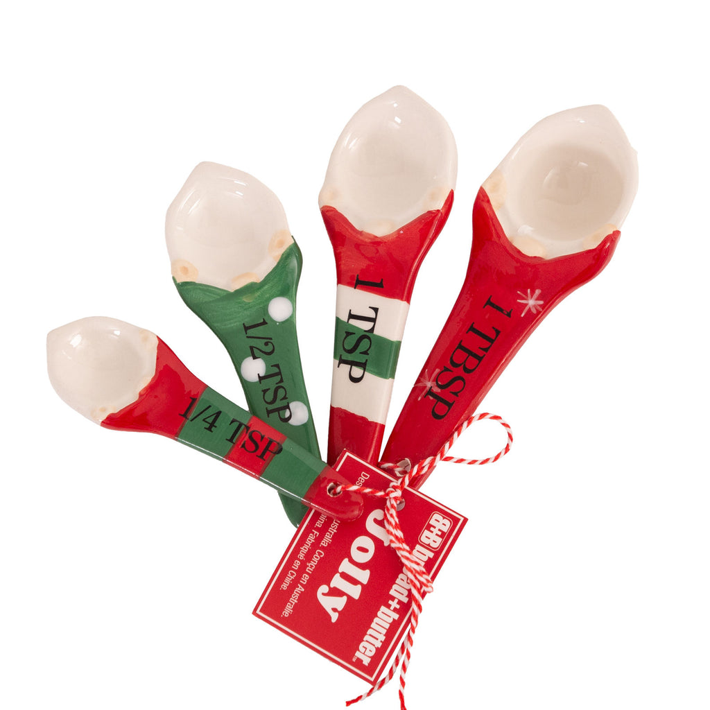 Bread and Butter Gnome Measuring Spoons, 4 Pack, on a white background
