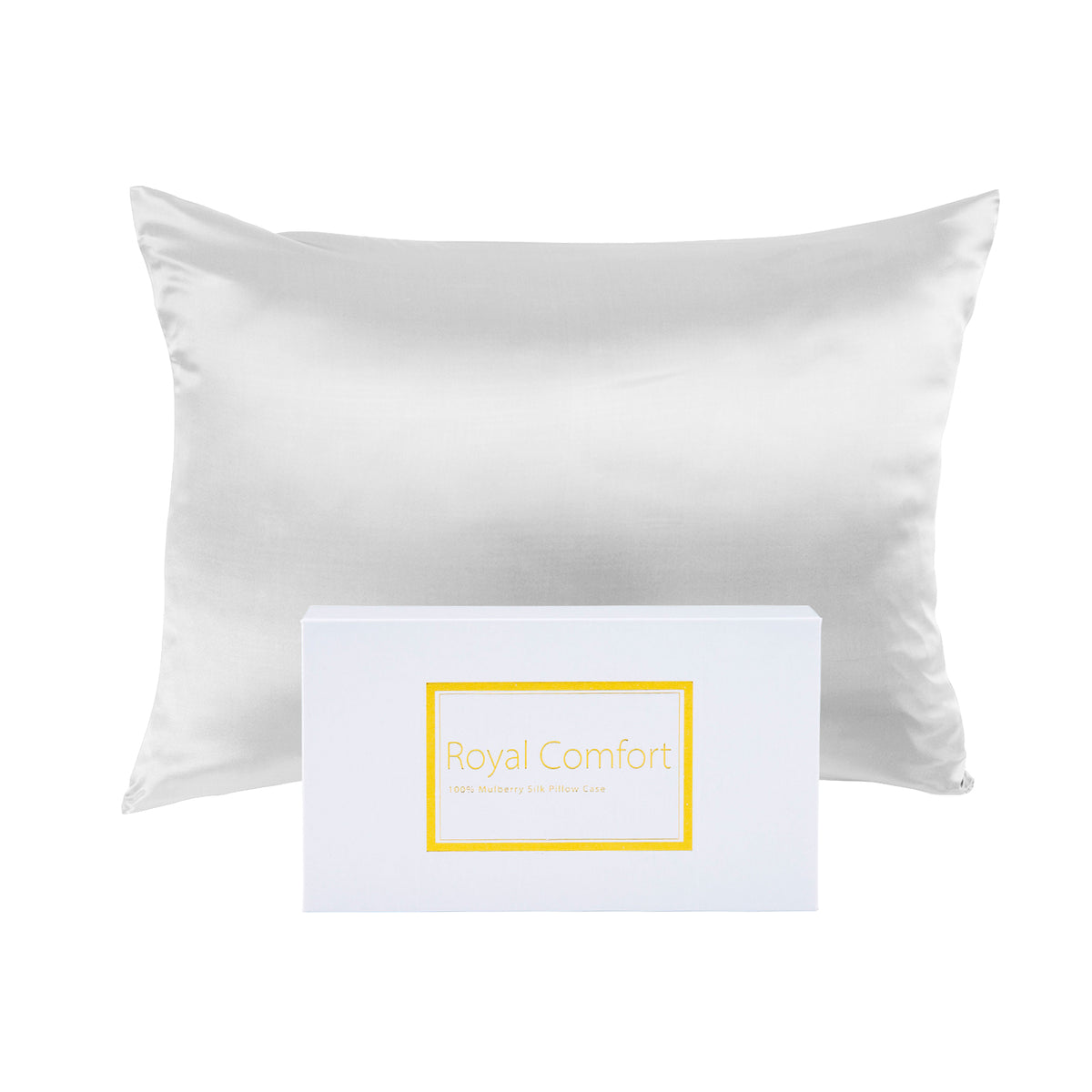 Royal Comfort Mulberry Silk Pillowcase, 51 x 76 cm, White