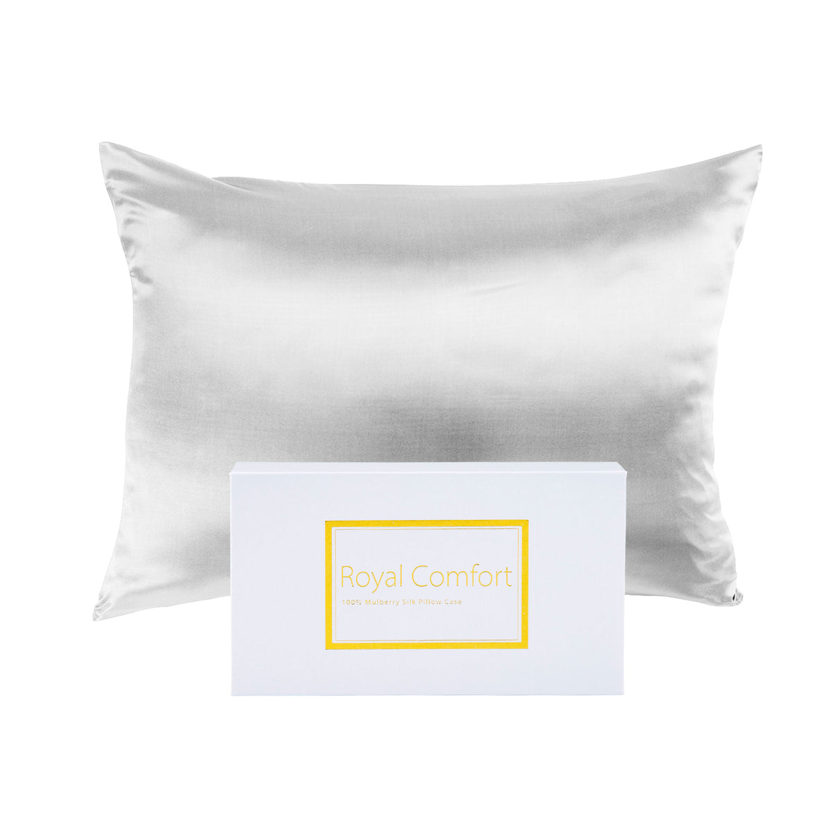 Royal Comfort Mulberry Silk Pillowcase, 51 x 76 cm, Silver