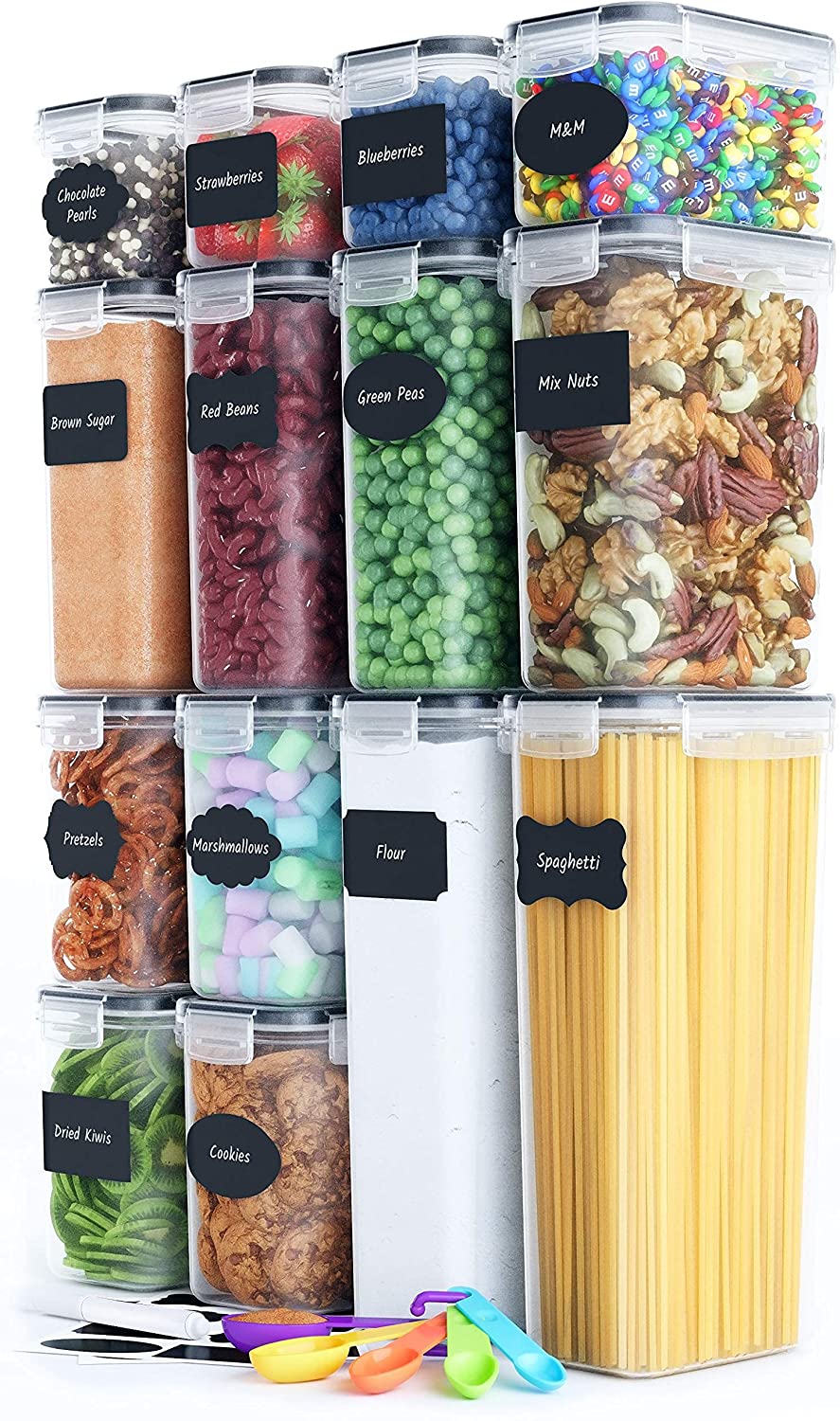 14 Pieces Airtight Food Storage and BPA Free Plastic with Easy Lock