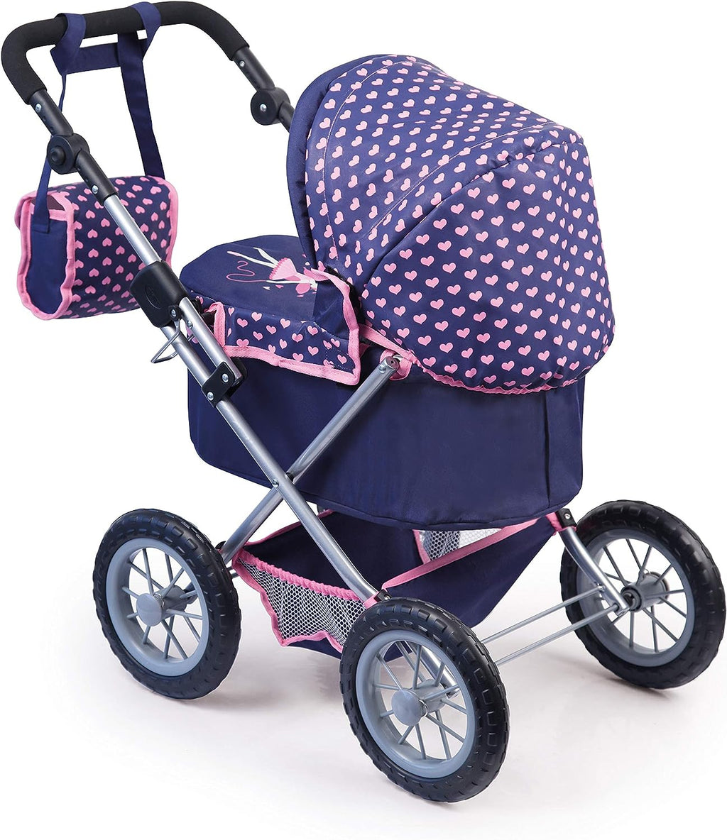 Trendy Dolls Pram, Foldable with Height-Adjustable Handle