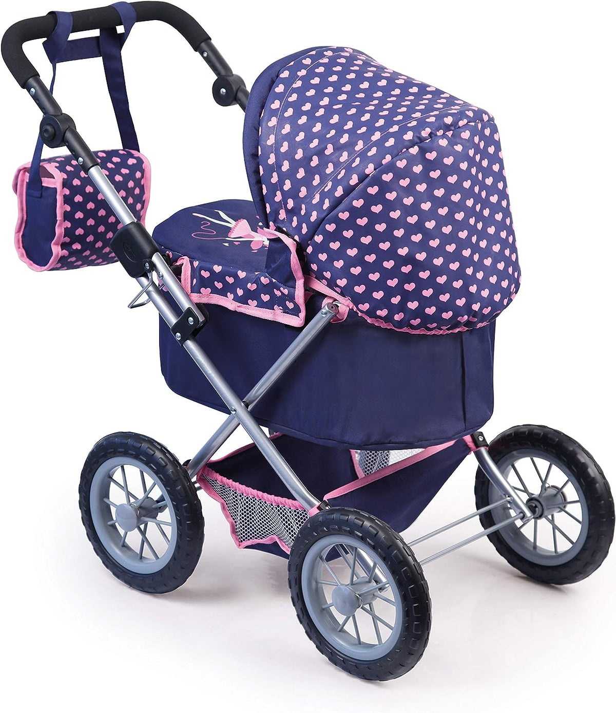 Trendy Dolls Pram, Foldable with Height-Adjustable Handle