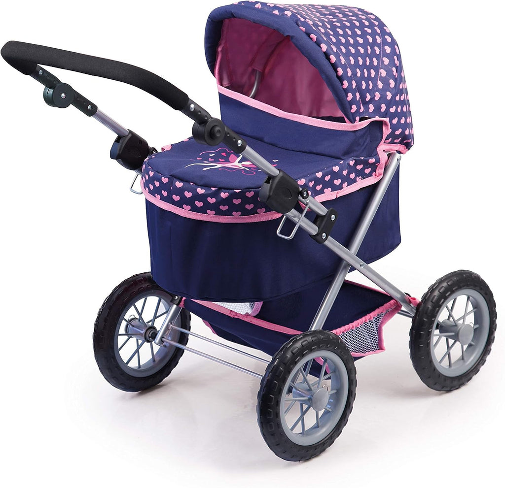 Trendy Dolls Pram, Foldable with Height-Adjustable Handle