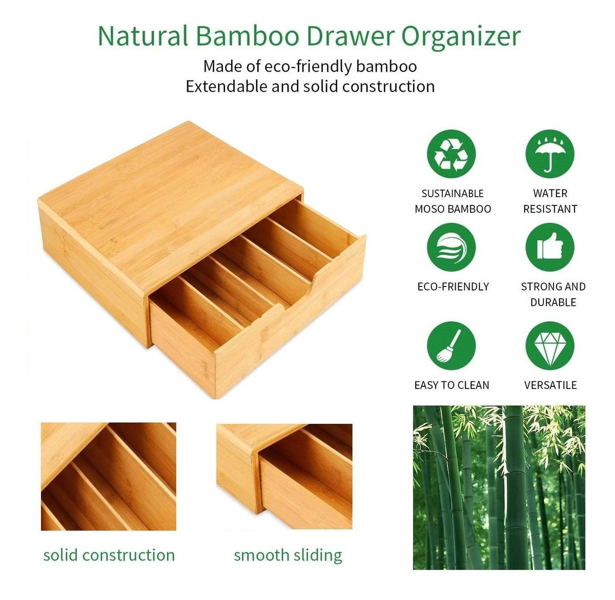 Carla Home Bamboo Coffee Pod Drawer Organiser