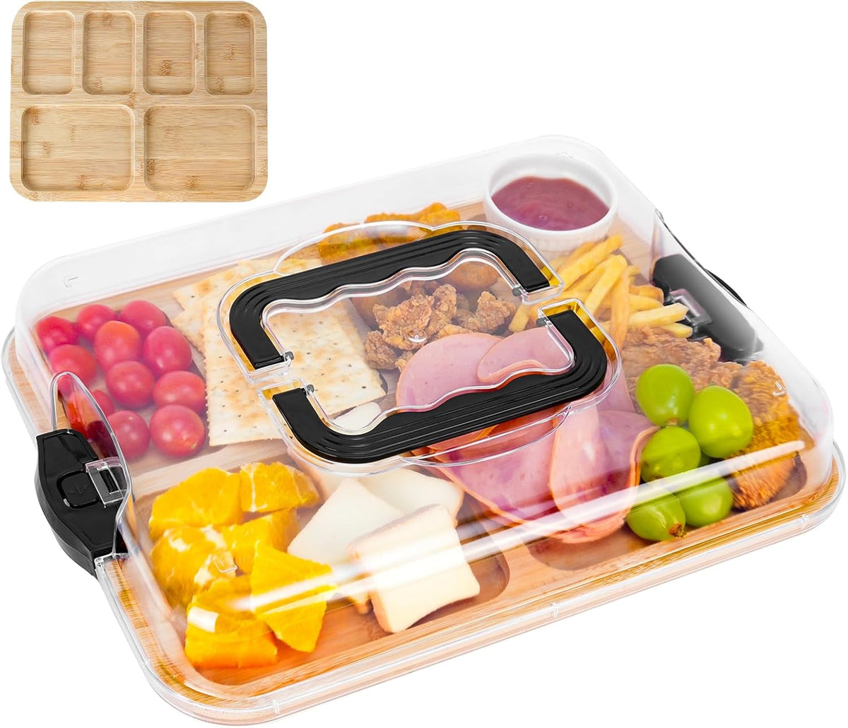 CARLA HOME Bamboo Charcuterie Board with Lid & Handle ideal Gift