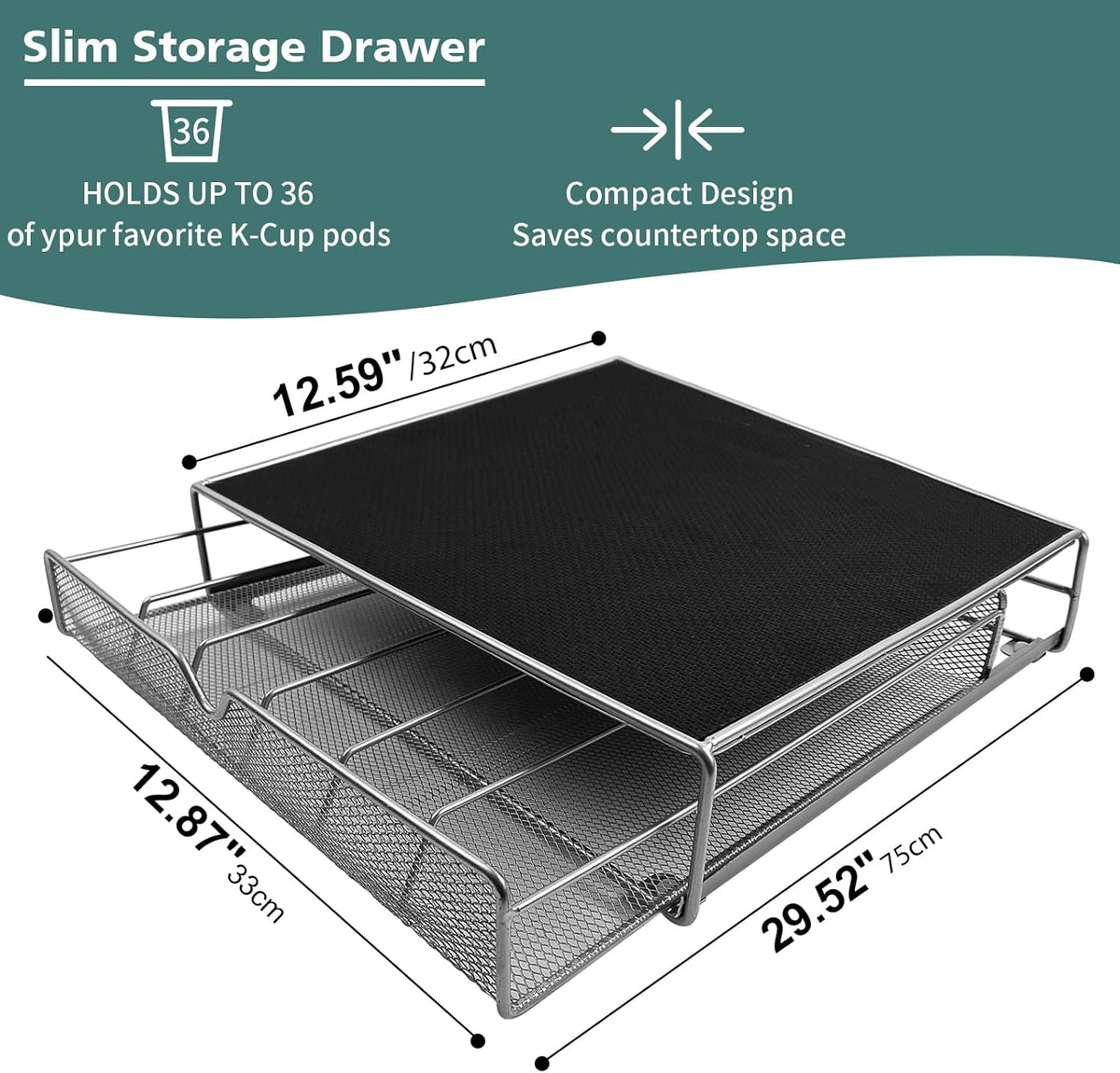 CARLA HOME Coffee Pod Drawer, Holds 36 Pods