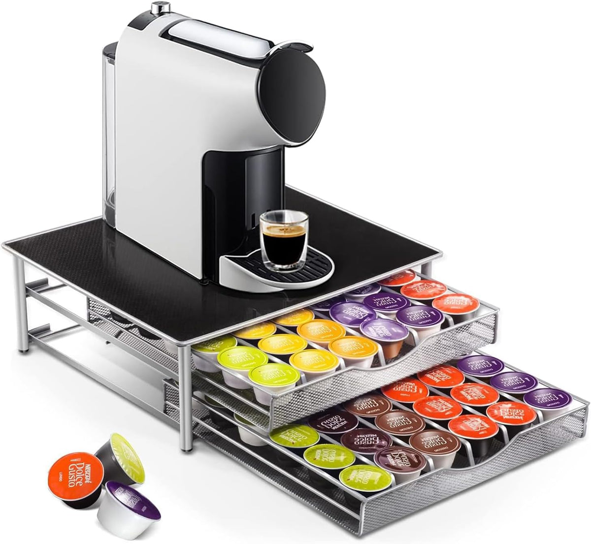 CARLA HOME 2 Tier Coffee Pod Drawer, Holds 72 Pods