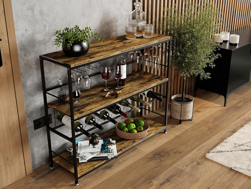 CARLA HOME Large Wine Rack with Glass Holder