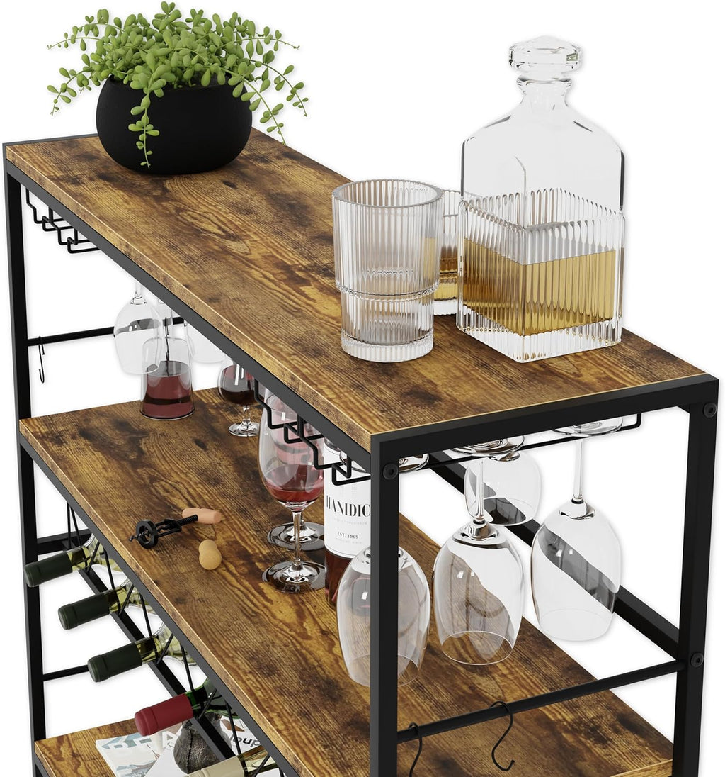CARLA HOME Large Wine Rack with Glass Holder