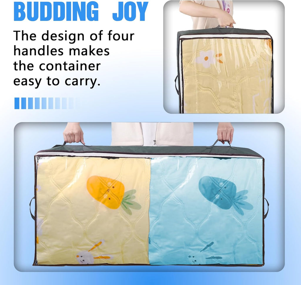 CARLA HOME Underbed Storage Bags with Clear Top, 90 L