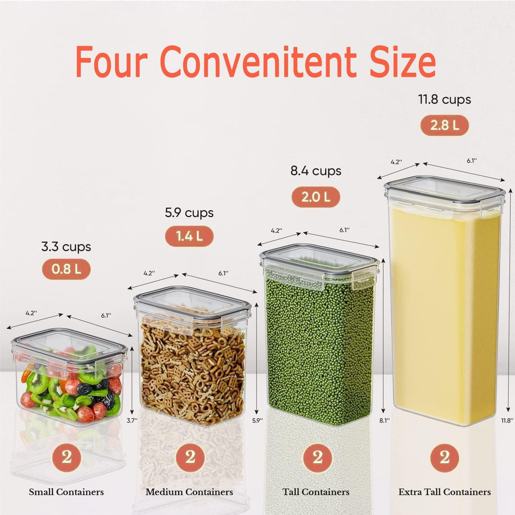 CARLA HOME 8 Piece Airtight Food Storage Containers Set with