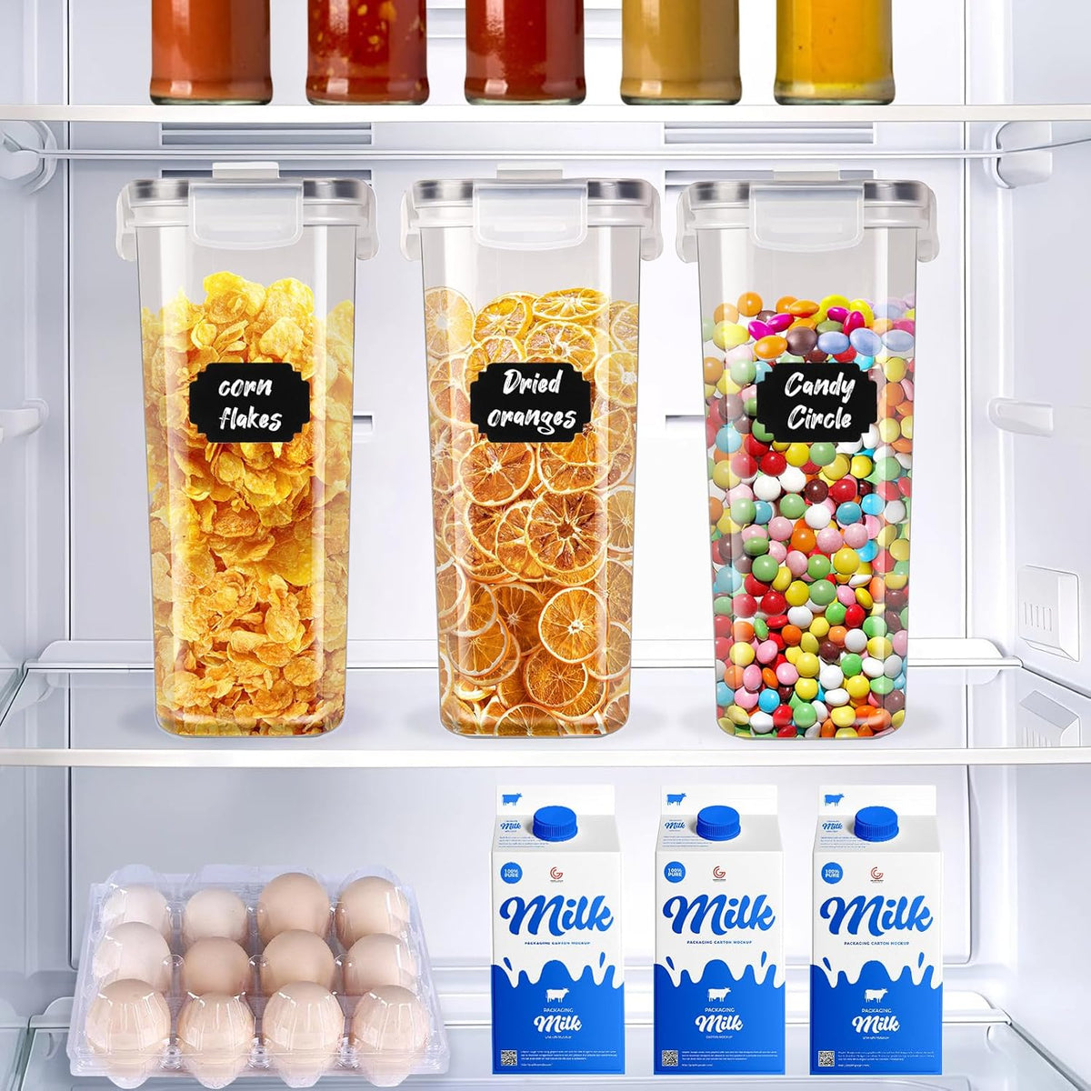 CARLA HOME Airtight Cereal Storage Containers BPA-Free Food