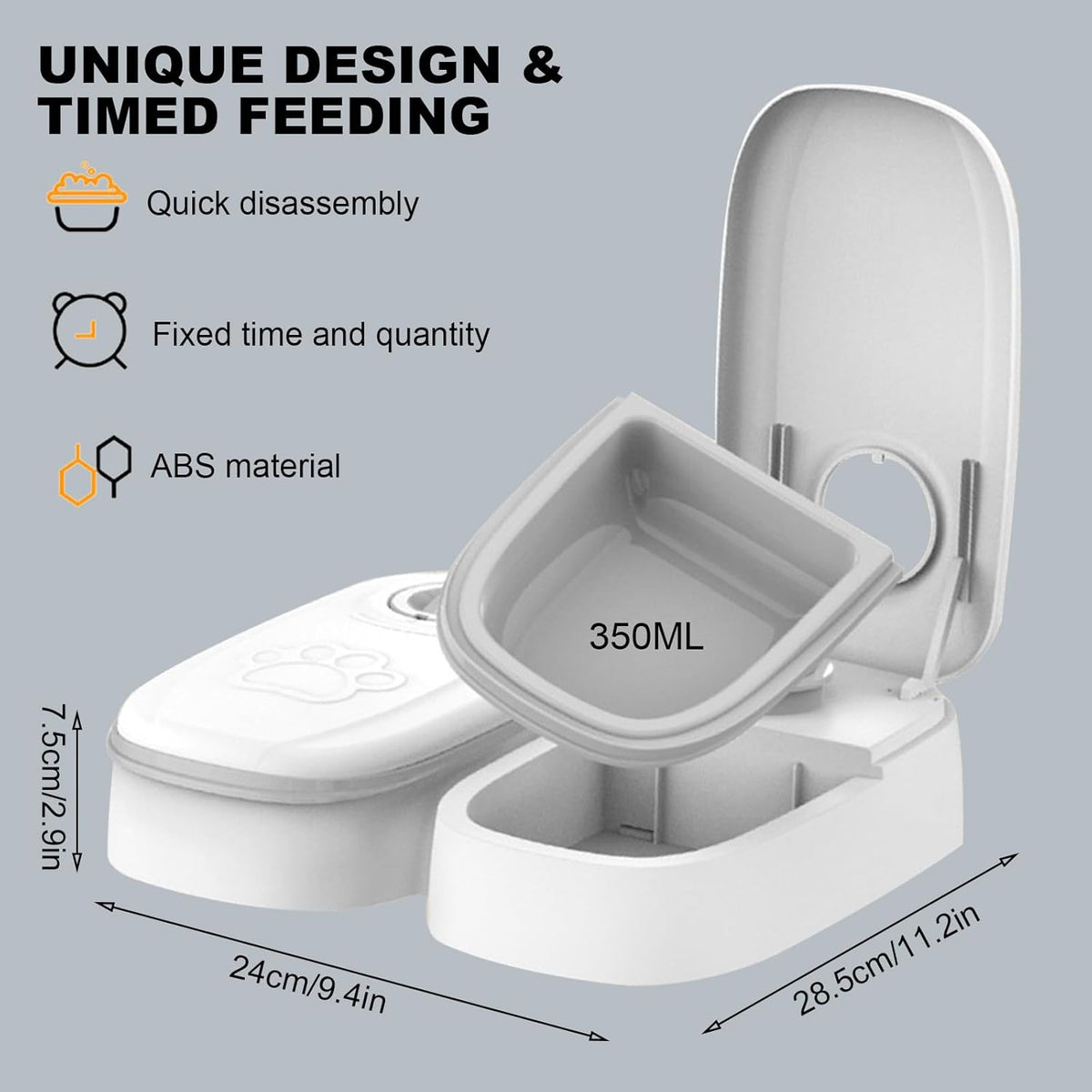 CARLA HOME 2 Meal Automatic Pet Feeder with Timer