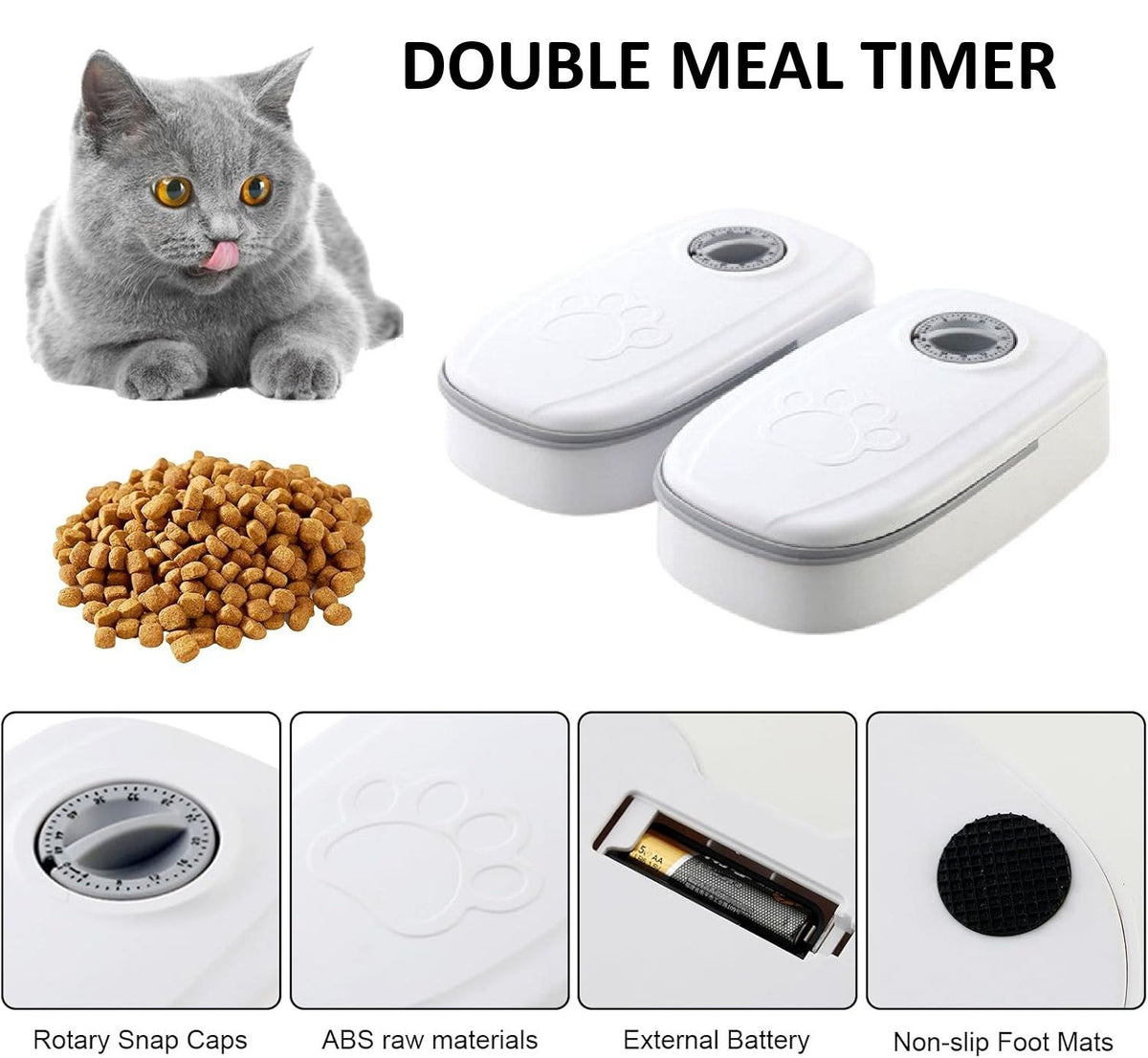 CARLA HOME 2 Meal Automatic Pet Feeder with Timer