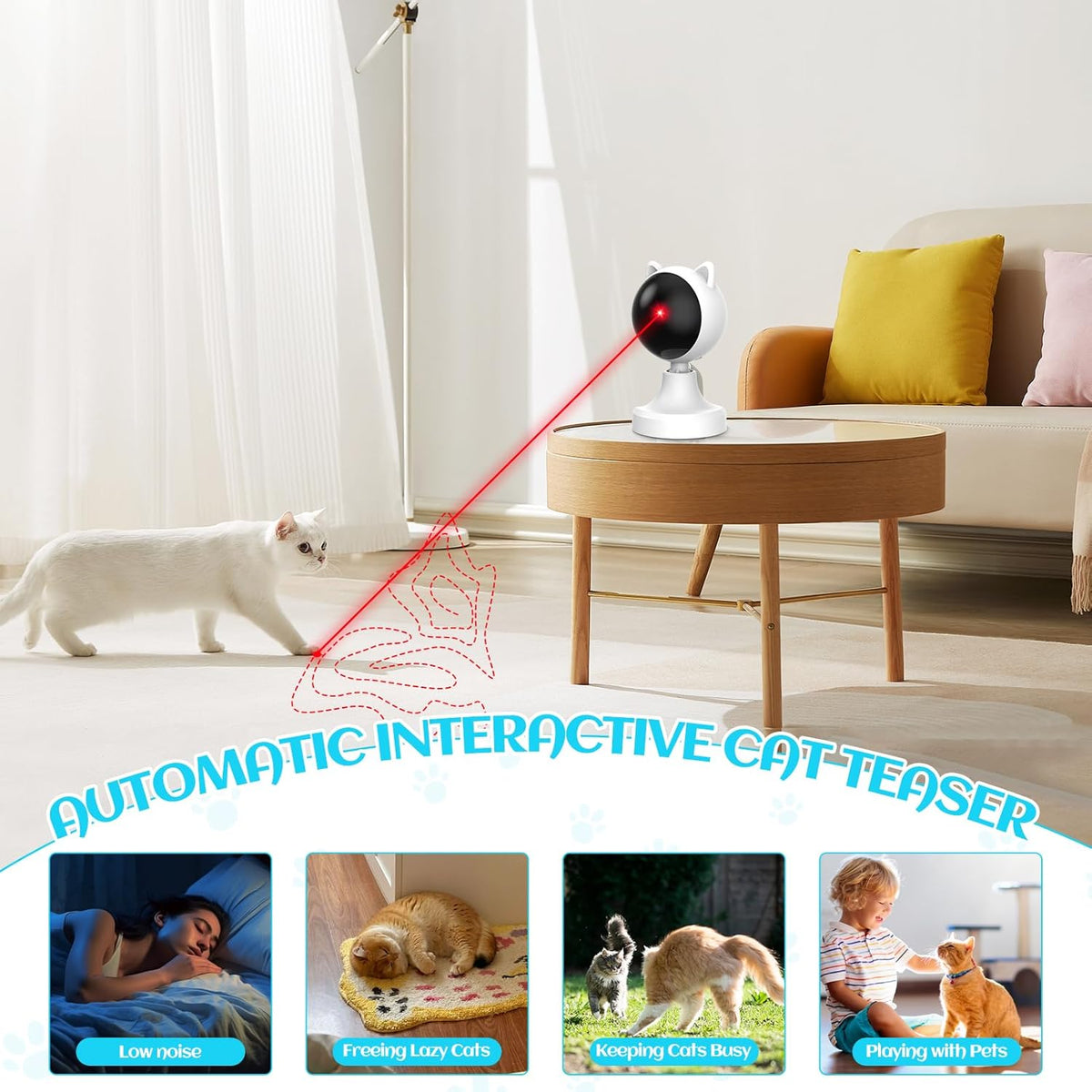 CARLA HOME Interactive Laser Toy for Cats with Adjustable Angle