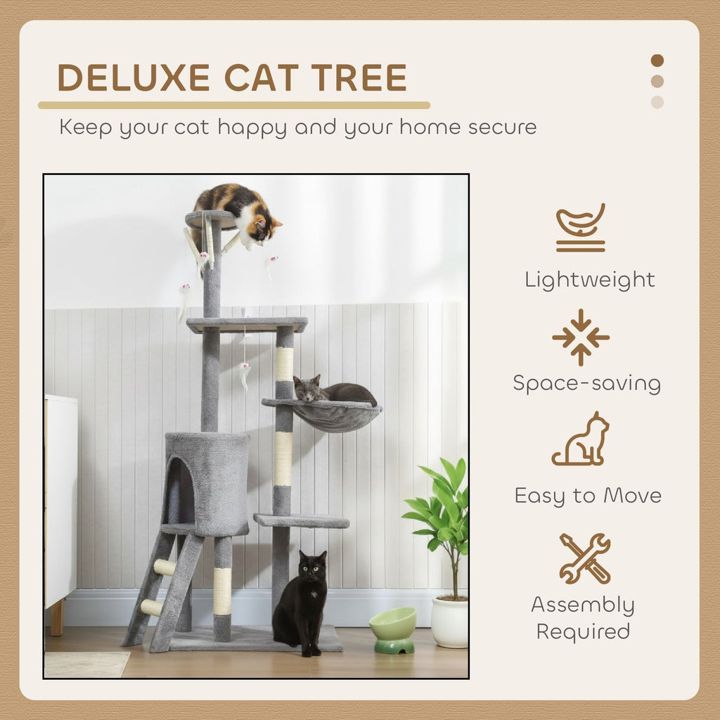 CARLA HOME 134cm Cat Tree for Indoor Cats with Hammock