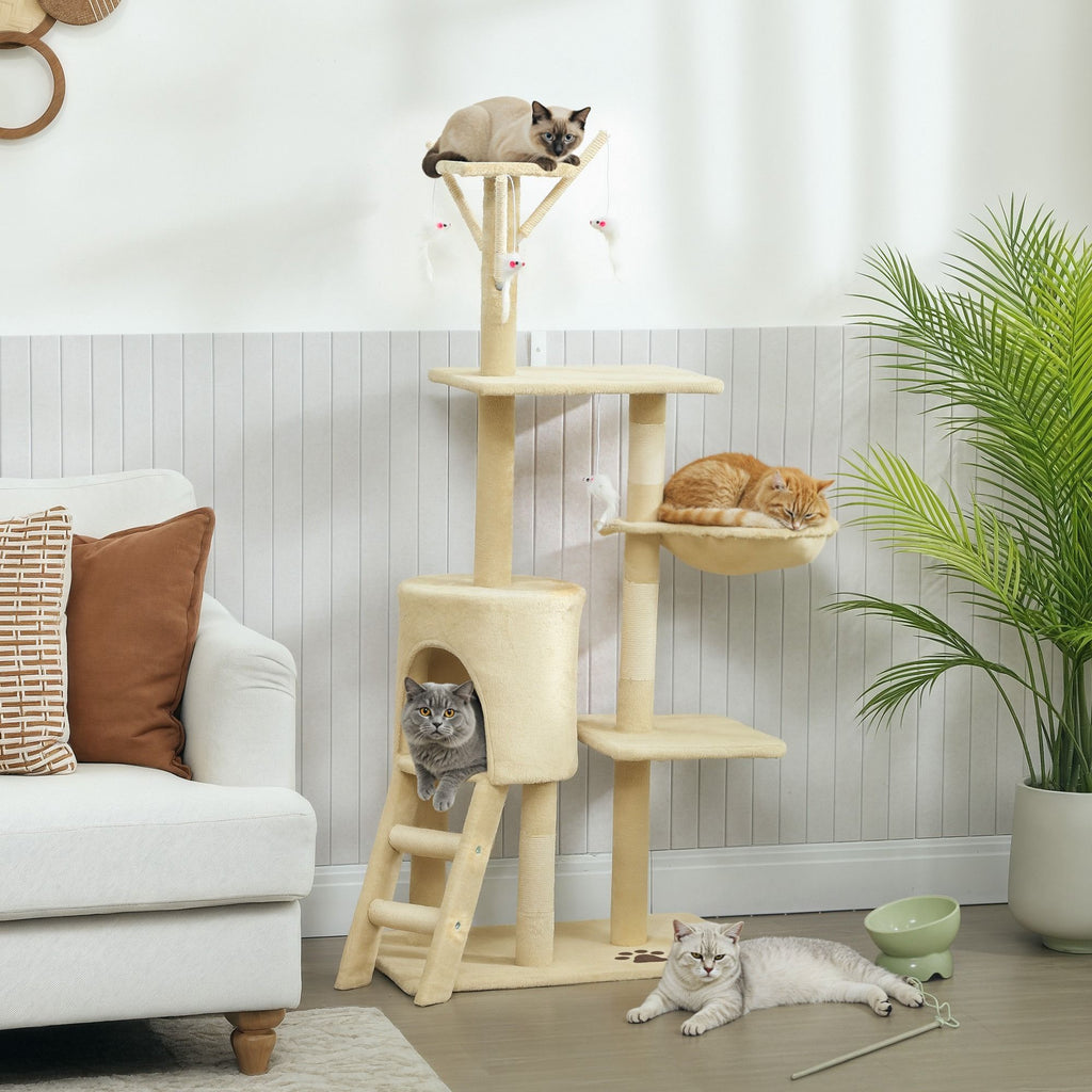 CARLA HOME 134cm Cat Tree for Indoor Cats with Hammock