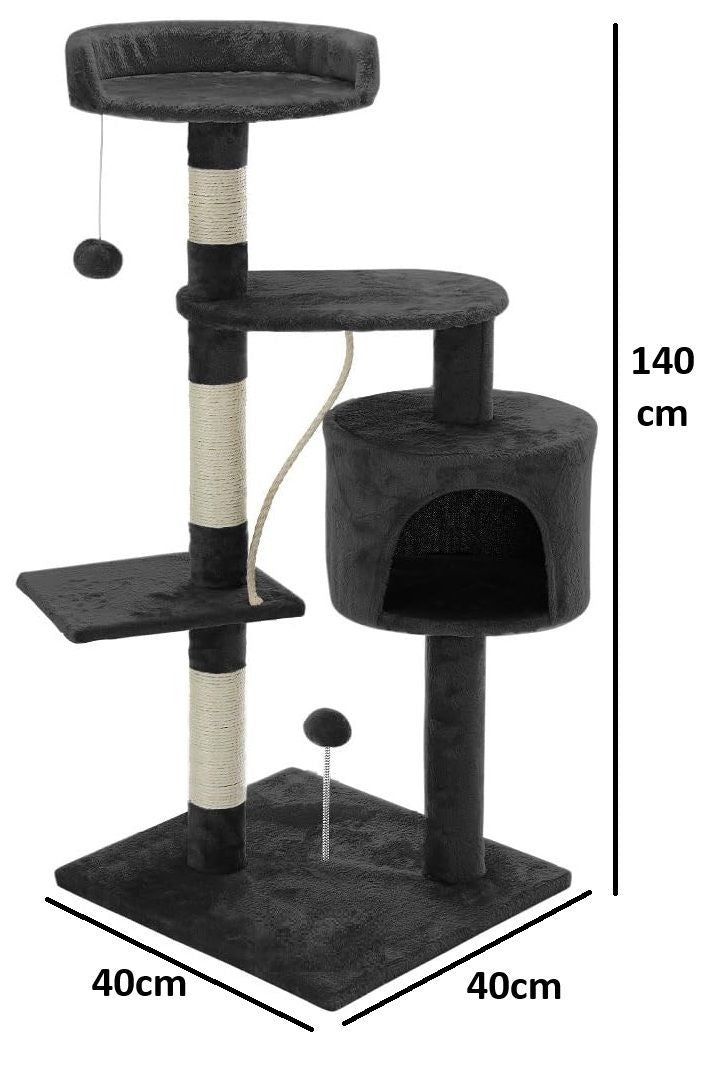 CARLA HOME 140cm Cat Tree for Indoor Cats with Plush Perch