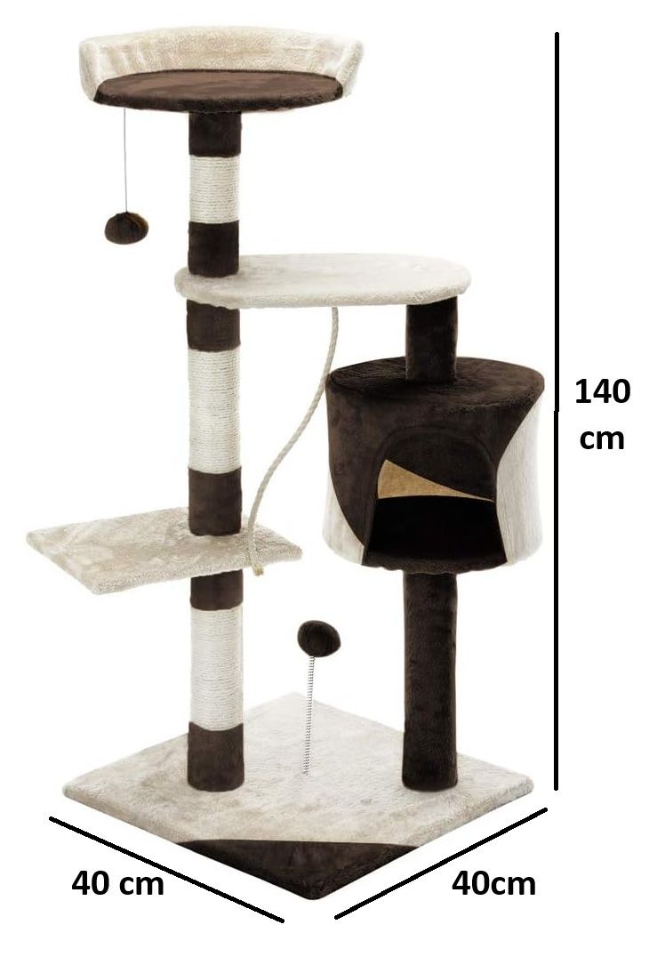 CARLA HOME 140cm Cat Tree for Indoor Cats with Plush Perch