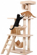 CARLA HOME 141cm Cat Tree Tower for Indoor Cats with Plush Perch
