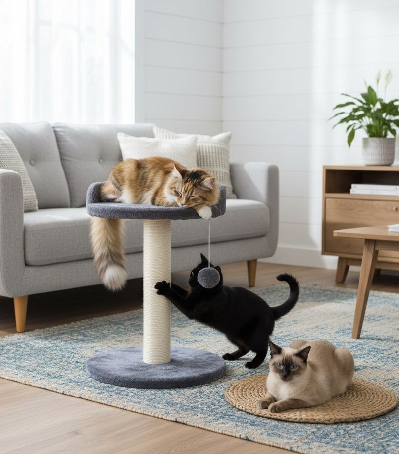 CARLA HOME Cat Tree Tower for Indoor Cats with Plush Perch