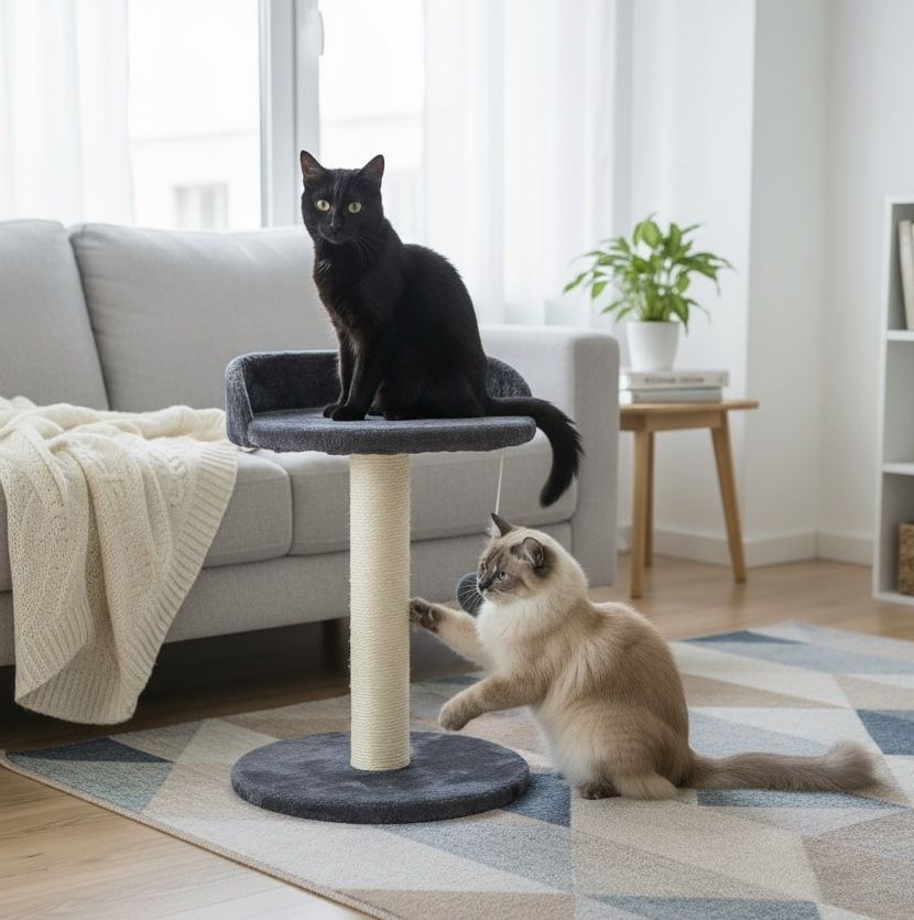 CARLA HOME Cat Tree Tower for Indoor Cats with Plush Perch