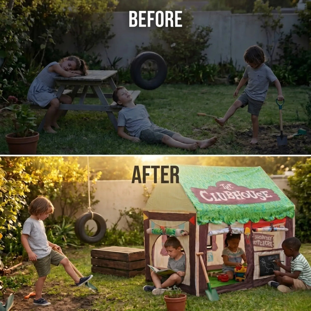 CARLA HOME Kids Clubhouse Play Tent