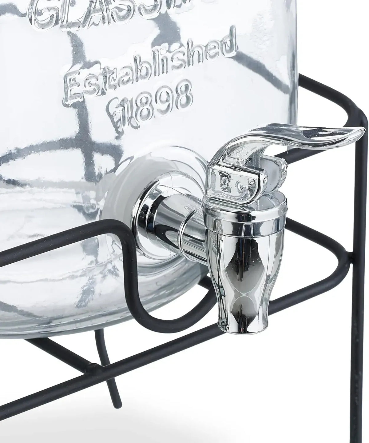 CARLA HOME 2 Pack Glass Drink Dispensers with Juice Pot Stand
