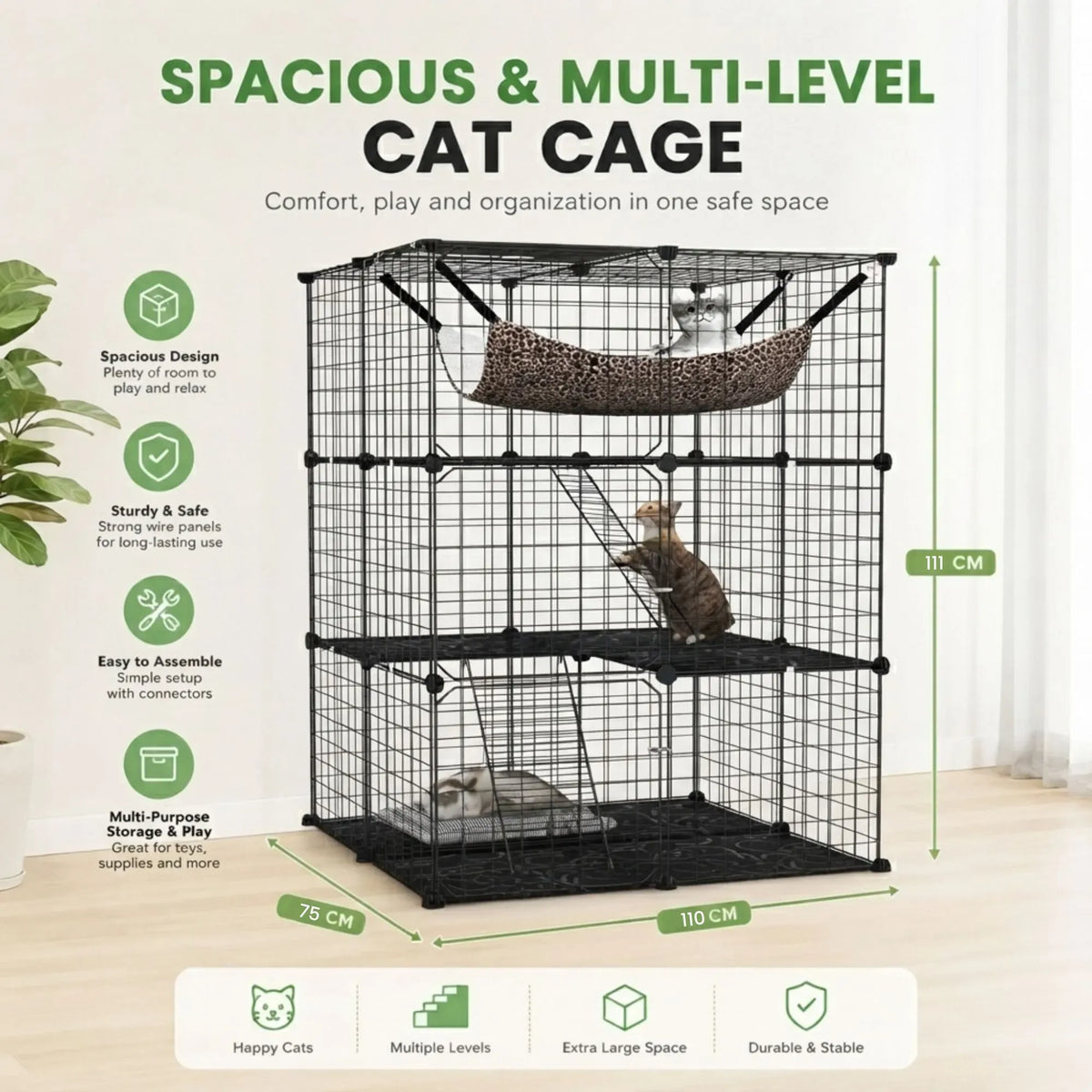 CARLA HOME Large Cat Cage Diy Enclosure