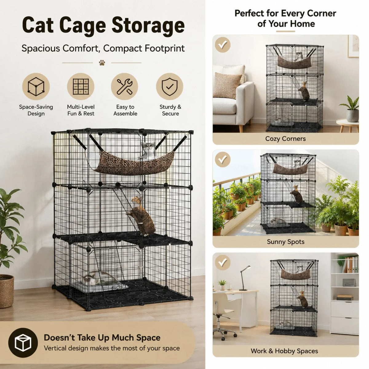 CARLA HOME Large Cat Cage Diy Enclosure