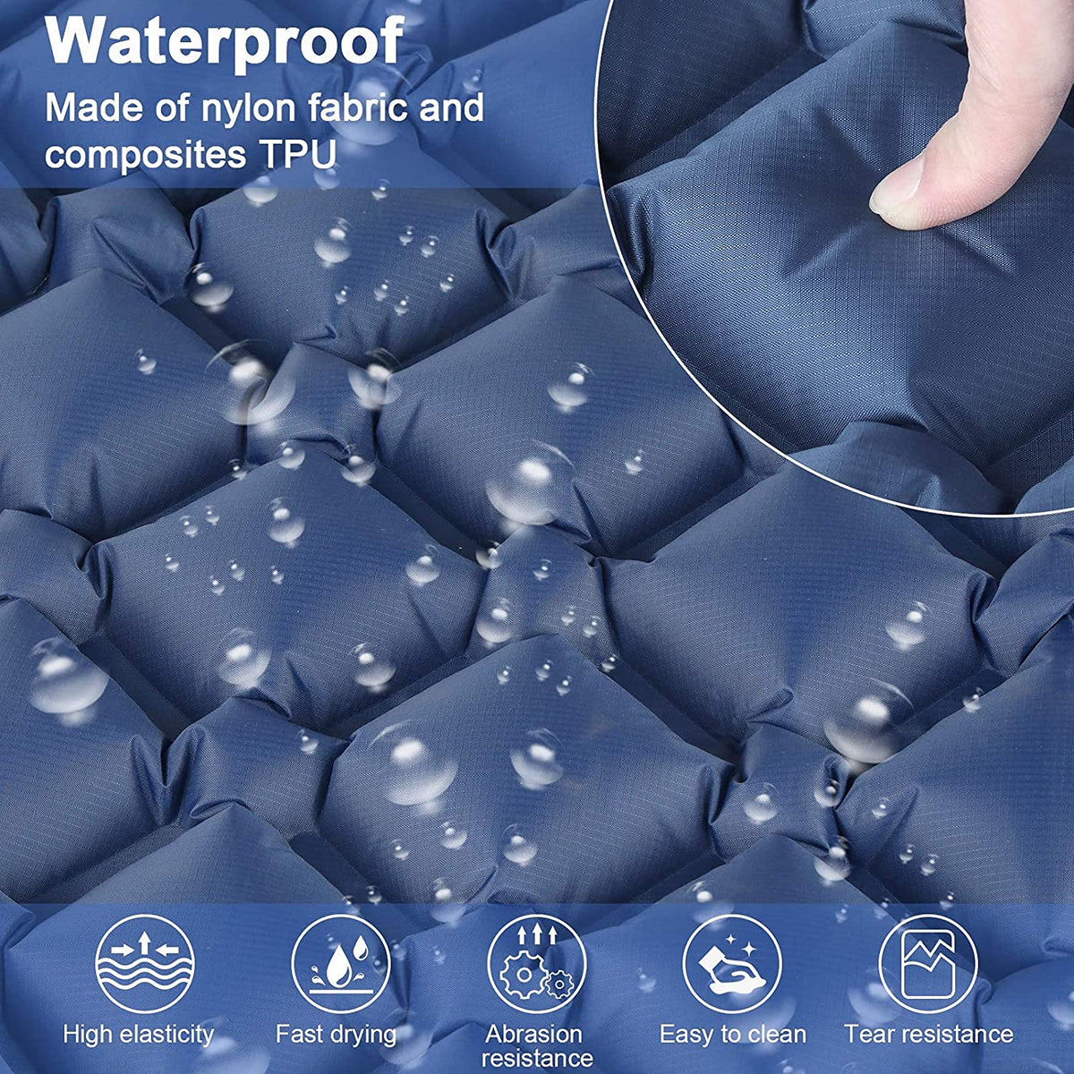 Ultralight Inflatable Camping Sleeping Pad with Pillow for