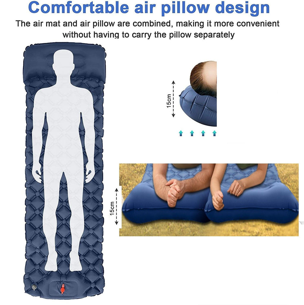 Ultralight Inflatable Camping Sleeping Pad with Pillow for