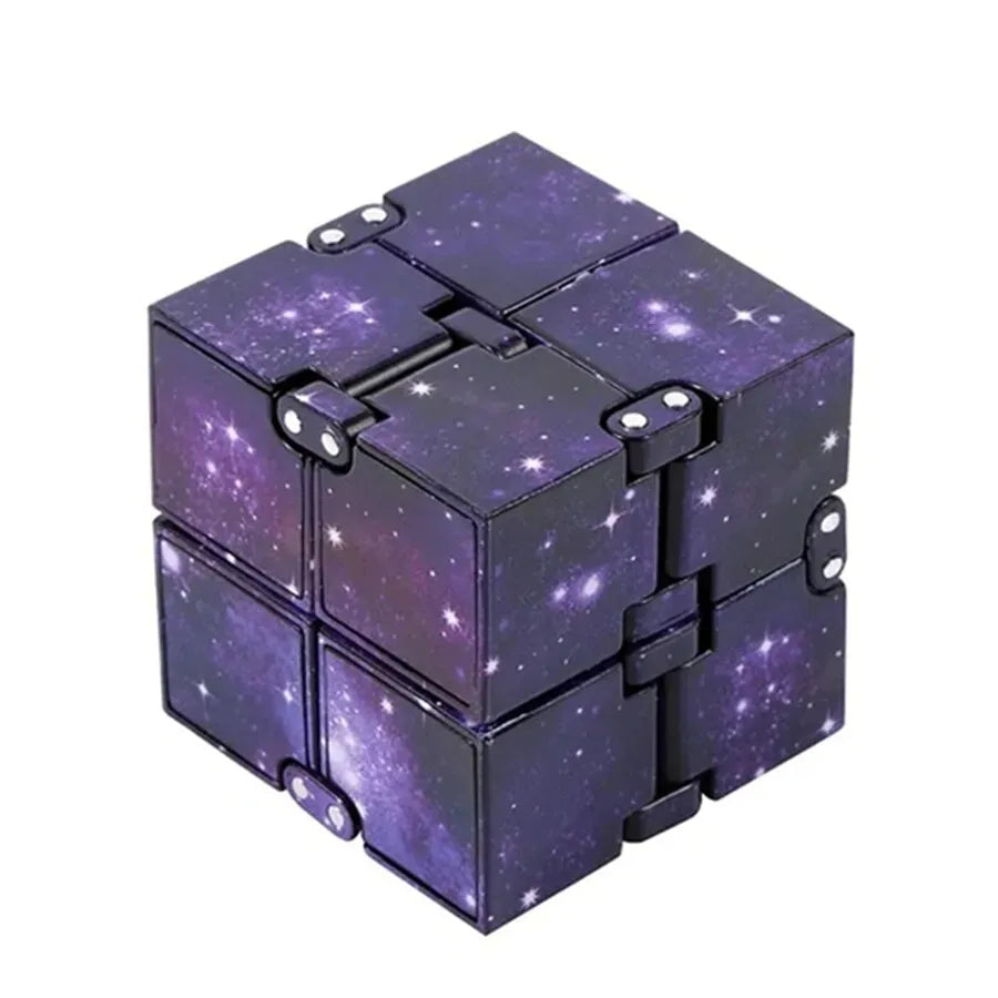 Infinity Cube Fidget Toy in Purple Starry Sky