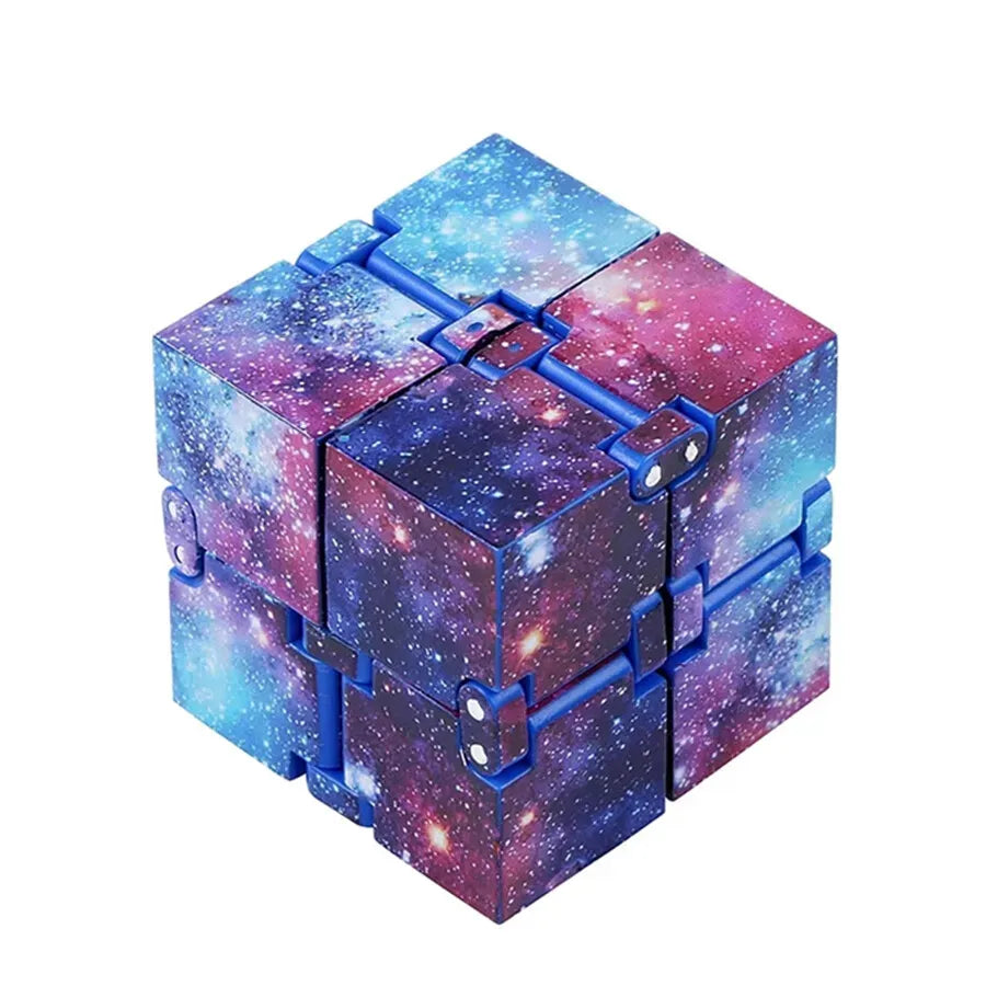 Infinity Cube Fidget Toy in Purple Starry Sky