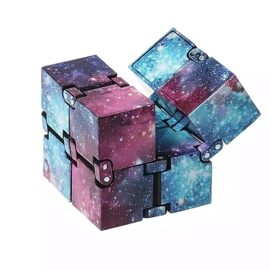 Infinity Cube Fidget Toy in Purple Starry Sky