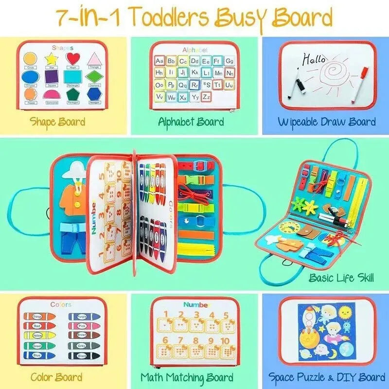 Multicolour Montessori Sensory Busy Board for Kids