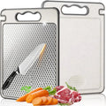 Titanium Double-Sided Cutting Board, 36.5x25cm, Silver, Stainless