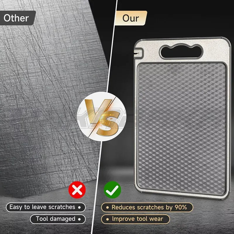 Titanium Double-Sided Cutting Board, 36.5x25cm, Silver, Stainless