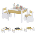 GENUX 3-Piece Kids Table and Chairs Set with Storage