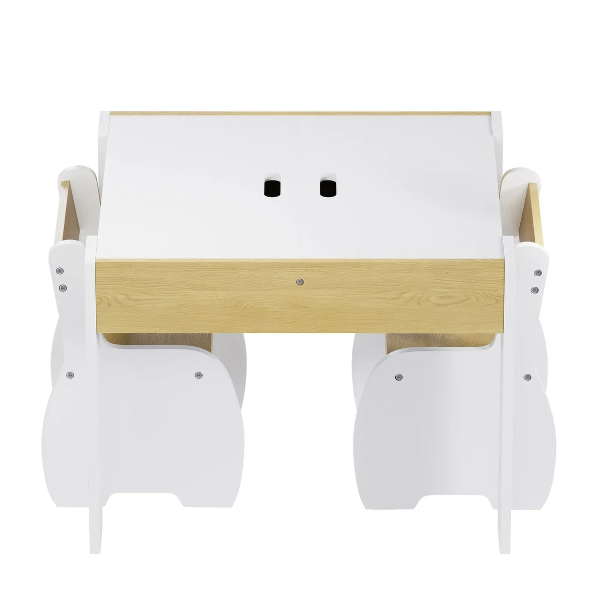 GENUX 3-Piece Kids Table and Chairs Set with Storage