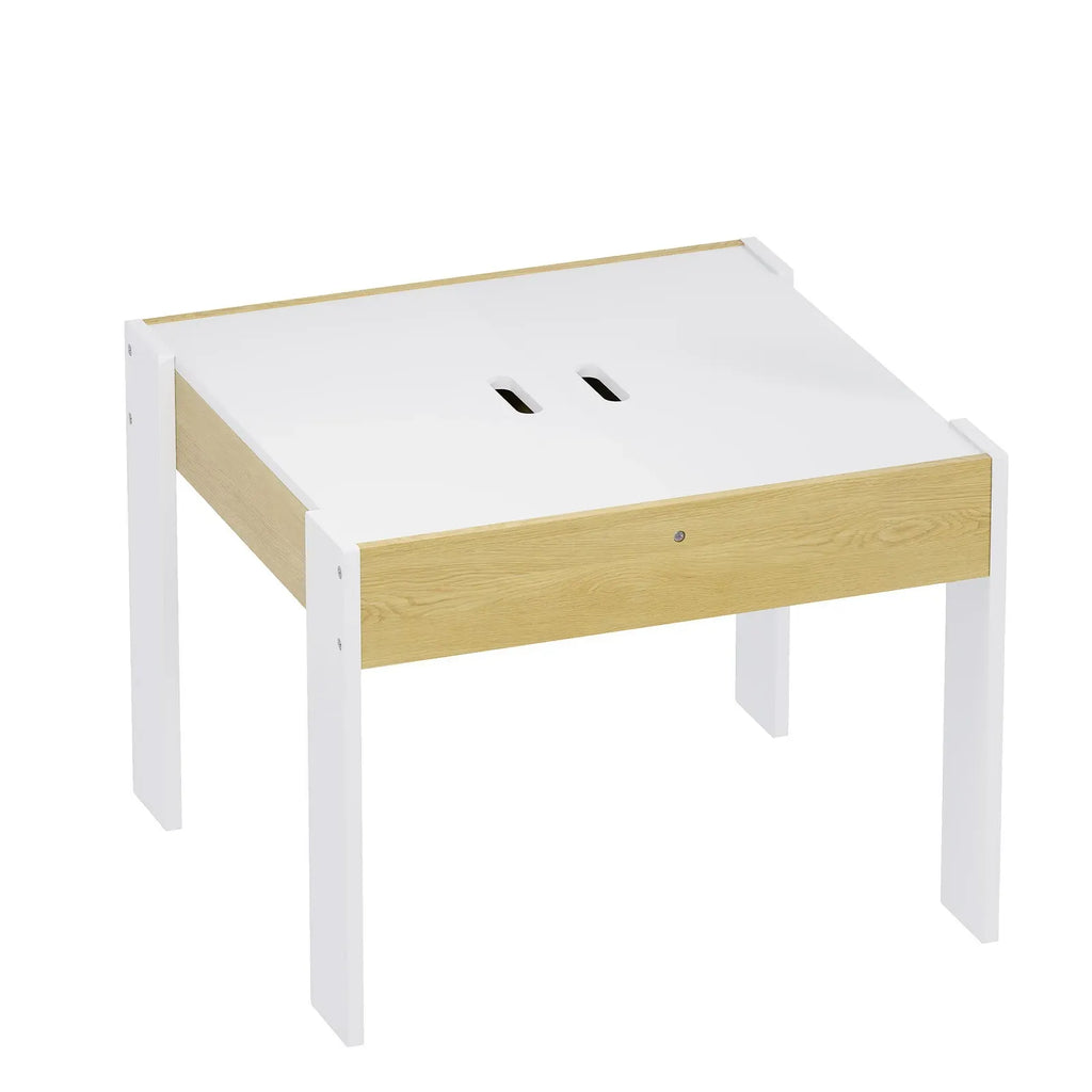 GENUX 3-Piece Kids Table and Chairs Set with Storage