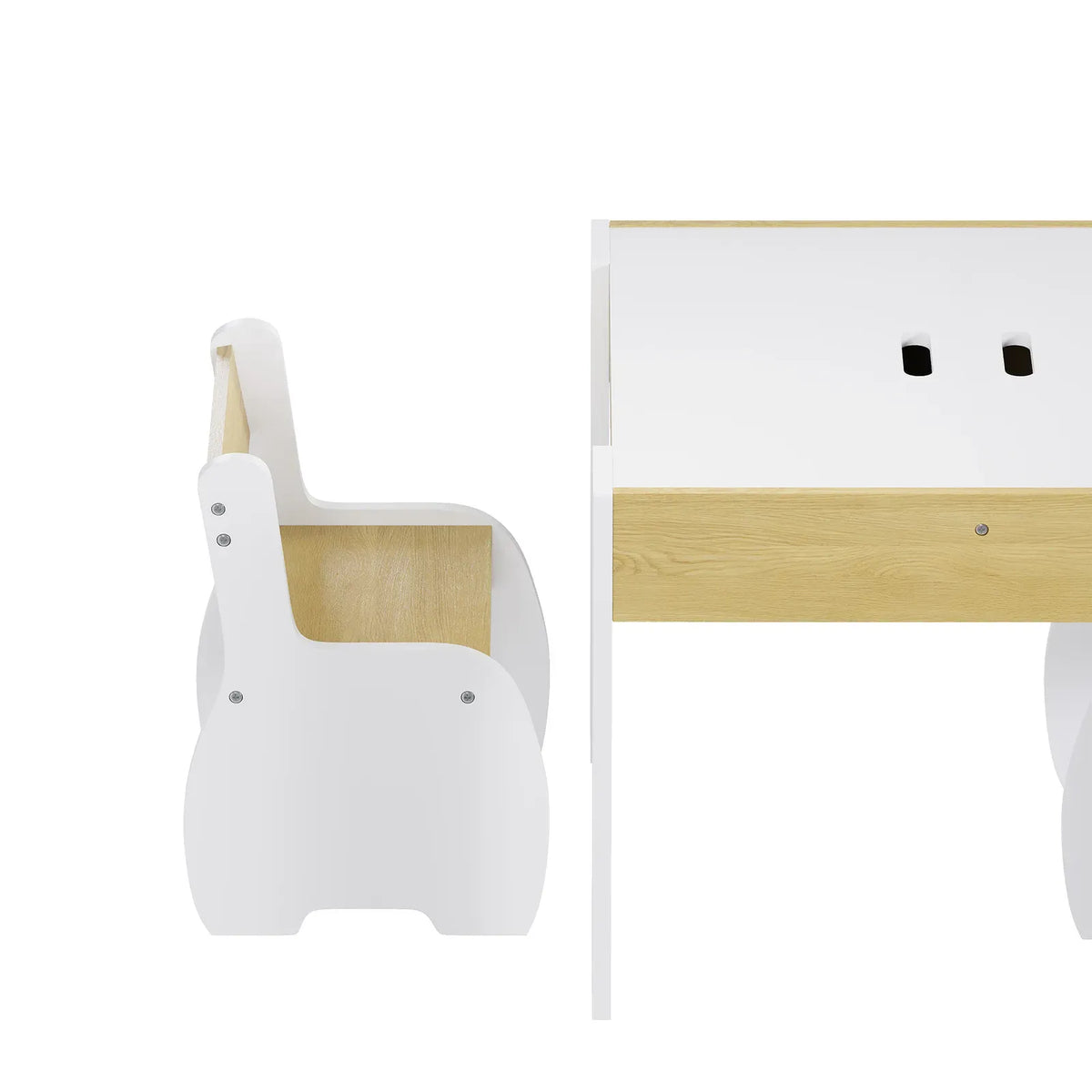 GENUX 3-Piece Kids Table and Chairs Set with Storage