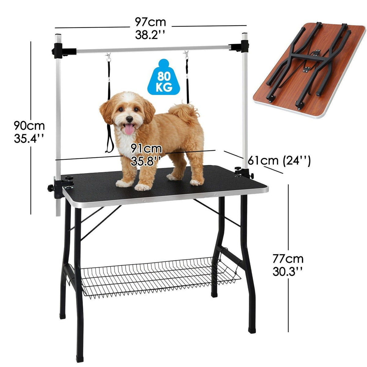 Adjustable Pet Grooming Table for Australian Cattle Dog