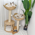 GENUX Large Cat Tree Tower with Cushioned Baskets