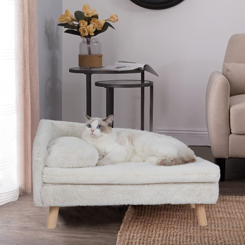 GENUX Raised Pet Sofa Bed, 70 x 40 x 39 cm, shown in a real setting, photo 3 of 5