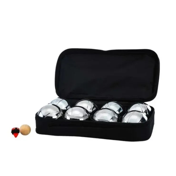 Silver Bocce Pétanque Set with 8 Metal Balls