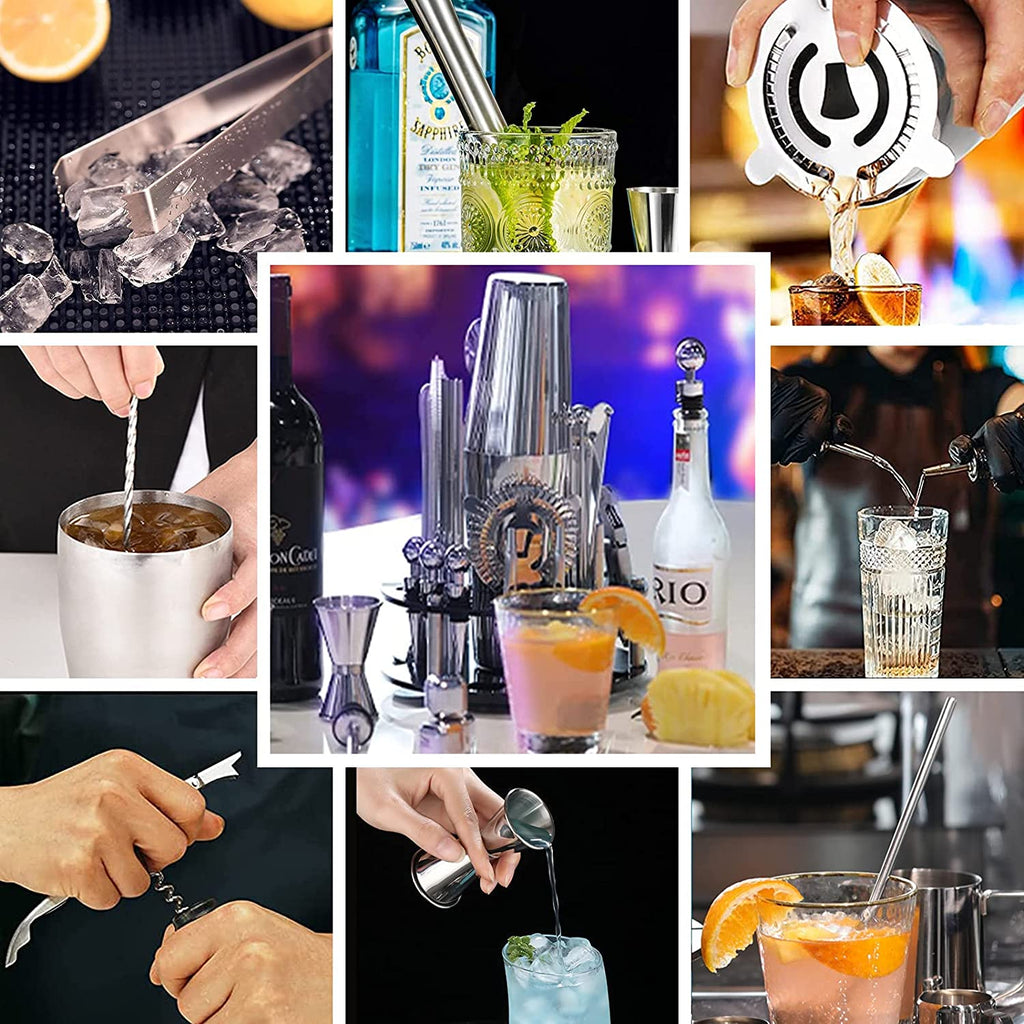 Boston 23-Piece Stainless Steel Cocktail Shaker Set, shown in a real setting, photo 6 of 7