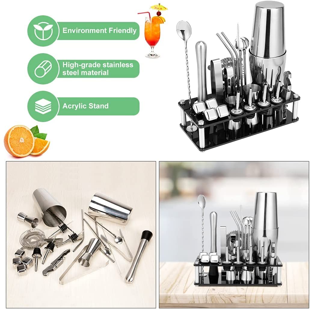 Boston 23-Piece Stainless Steel Cocktail Shaker Set, shown in a real setting, photo 7 of 7