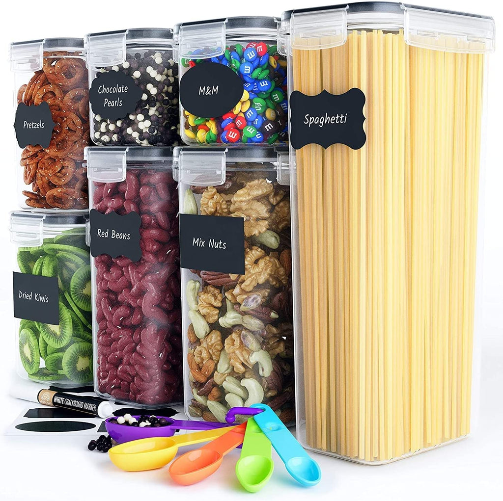 7 Pieces Plastic BPA Free Food Storage Containers for Kitchen