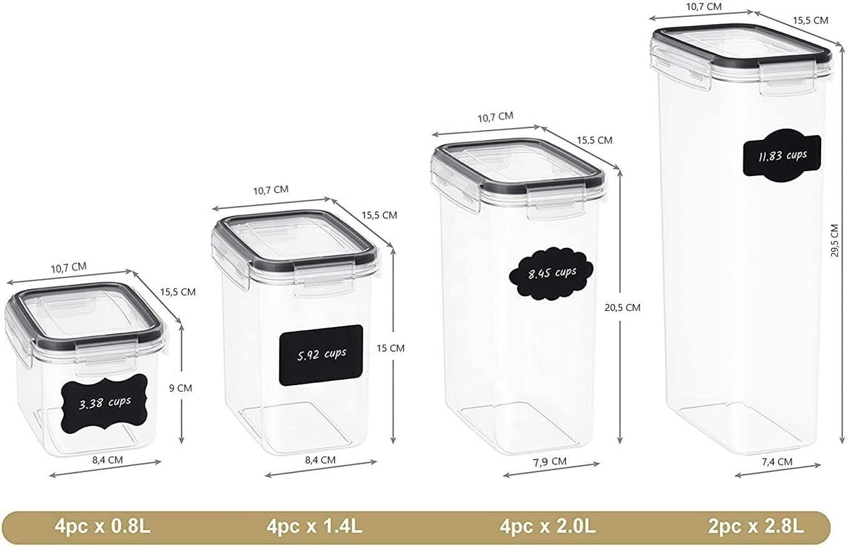 7 Pieces Plastic BPA Free Food Storage Containers for Kitchen